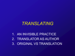 TRANSLATING: - Roma Tre University
