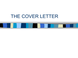 THE COVER LETTER