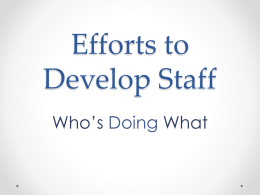 Efforts to Develop Staff - Orange County, California