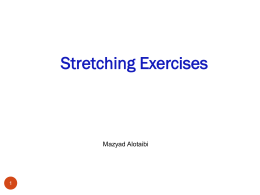Stretching and Flexibility passive range of motion