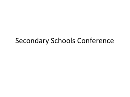 Secondary Schools Conference