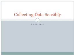 Collecting Data Sensibly