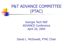 ADVANCE Committee for Promotion and Tenure Assessment and