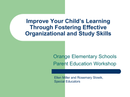 Helping Your Child to Develop Study and Organizational Skills