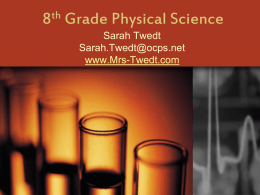 7th Grade Physical Science Open House