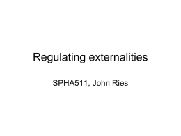 Regulating externalities - Sauder School of Business