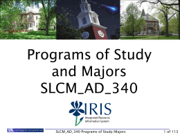 SLCM_AD_340 Programs of Study & Majors