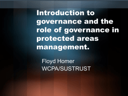 Introduction to governance and the role of governance in