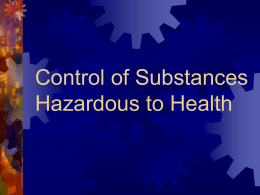 Control of Substances Hazardous to Health