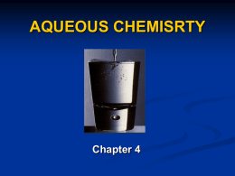 AQUEOUS CHEMISRTY - University of the Witwatersrand
