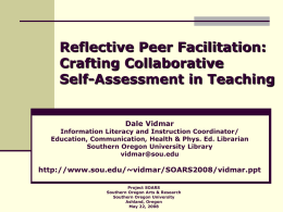 Reflective Peer Facilitation: Crafting Collaborative Self
