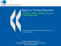 The OECD Thematic Review of Tertiary Education