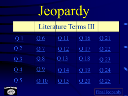 Jeopardy - Alleghany County Schools