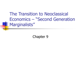 The Transition to Neoclassical Economics