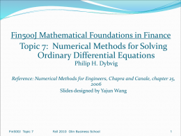 Numerical ODE - Philip H. Dybvig Home Page