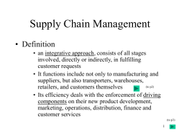 Supply Chain Management - Hong Kong Baptist University