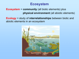 Lecture 9 Ecosystems W12 - Spokane Community College