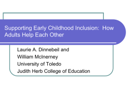 Supporting Early Childhood Inclusion: How Adults Help Each