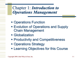 Operations and Competitiveness