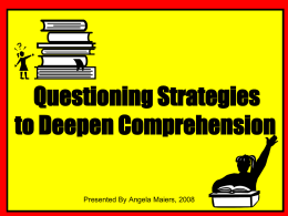 Questioning Strategies to Deepen Comprehension