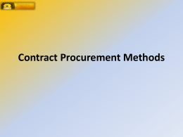 Contract Procurement Methods - Construction Learning Gateway