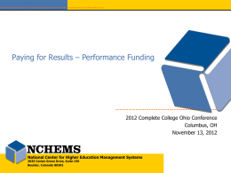 Best Practices Regarding Performance Funding