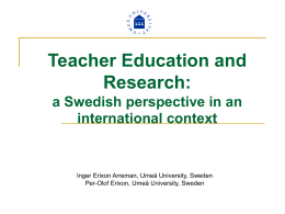 Teacher Education and Research