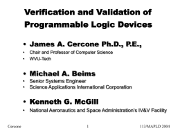Programmable Logic Devices IV&V