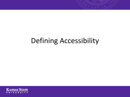 Defining Accessibility - E