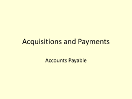 Acquisitions and Payments