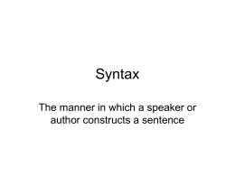 Syntax - Mayo High School for Math, Science & Technology