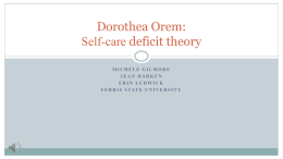 Dorothea Orem Self care theory