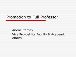 Promotion and Tenure for Chairs, Heads, & Administrators