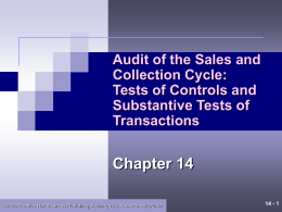 Chapter 14 &ndash; Audit of the Sales and Collection Cycle