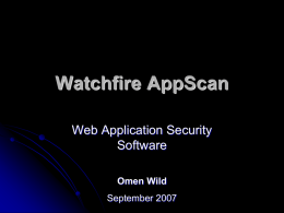 Watchfire AppScan - University of California, Davis