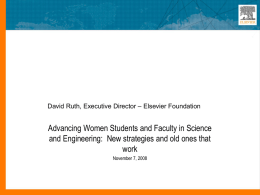 Advancing Women Students and Faculty in Science and
