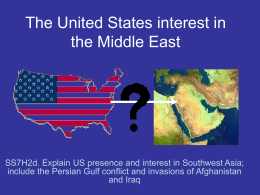 The United States interest in the Middle East
