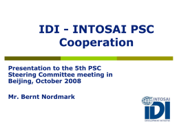 IDI and the INTOSAI PSC