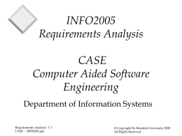 INFO2005 Requirements Analysis Title
