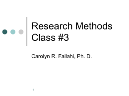 Research Methods Class #3