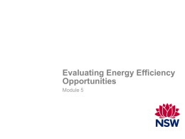 Evaluating Energy Efficiency Opportunities