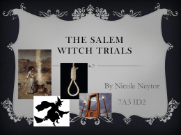 The salem Witch trials