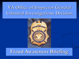VA Office of Inspector General Criminal Investigations