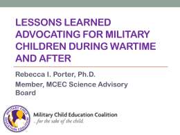Lessons learned advocating for military children during