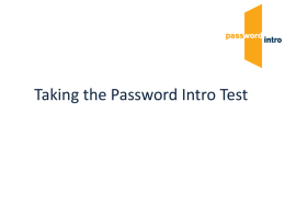Taking the Password Test - English Language Testing