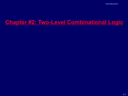 Chapter #2: Two-Level Combinational Logic Contemporary