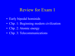 Review for Exam 1 - California State University, Dominguez