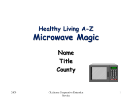 Healthy Living A-Z Workshop: Microwave Cooking