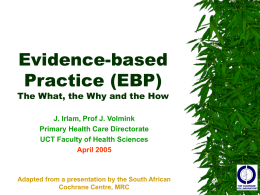 Workshop on Evidence-based Health Care and the Cochrane