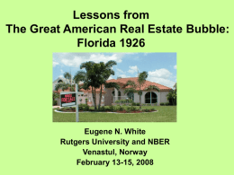 Lessons from The Great American Real Estate Bubble